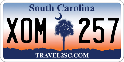 SC license plate XOM257