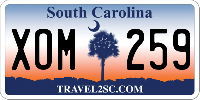 SC license plate XOM259