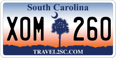 SC license plate XOM260
