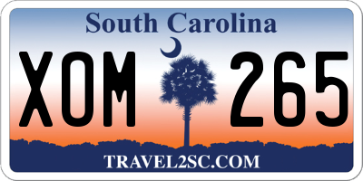SC license plate XOM265
