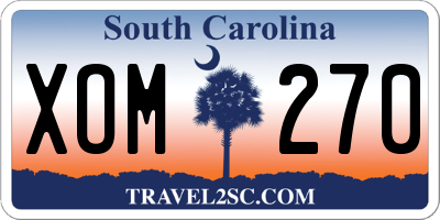 SC license plate XOM270