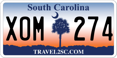 SC license plate XOM274