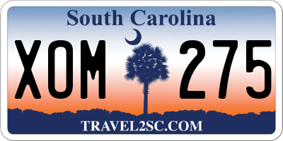 SC license plate XOM275