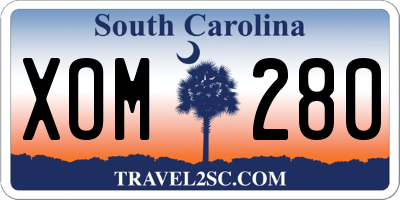 SC license plate XOM280
