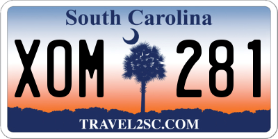 SC license plate XOM281