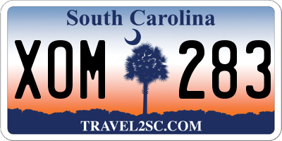 SC license plate XOM283