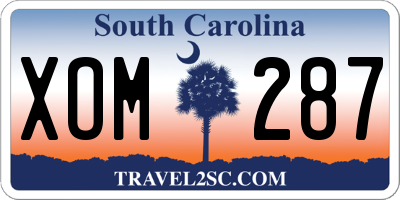 SC license plate XOM287