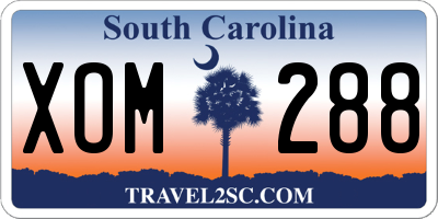 SC license plate XOM288