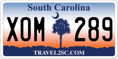SC license plate XOM289