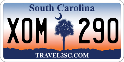 SC license plate XOM290