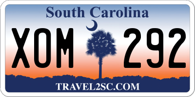 SC license plate XOM292