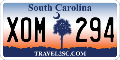 SC license plate XOM294