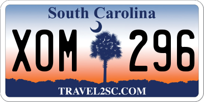 SC license plate XOM296