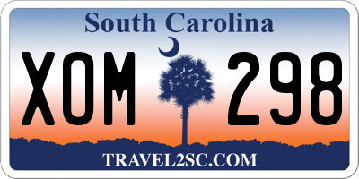 SC license plate XOM298