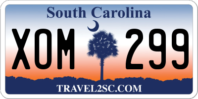 SC license plate XOM299