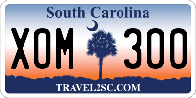 SC license plate XOM300