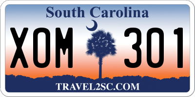 SC license plate XOM301