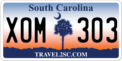 SC license plate XOM303