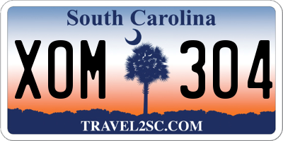 SC license plate XOM304