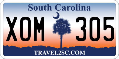 SC license plate XOM305
