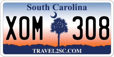 SC license plate XOM308