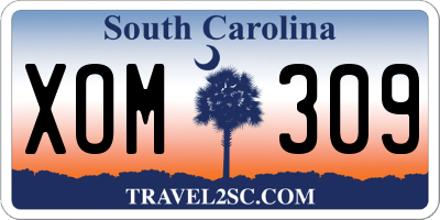 SC license plate XOM309
