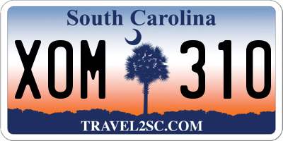 SC license plate XOM310