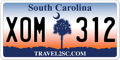 SC license plate XOM312
