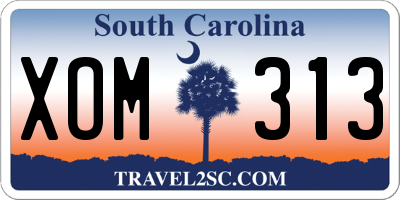 SC license plate XOM313
