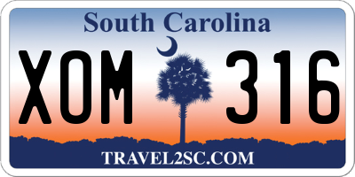 SC license plate XOM316