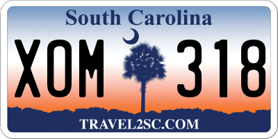 SC license plate XOM318