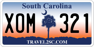 SC license plate XOM321
