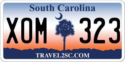 SC license plate XOM323