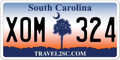 SC license plate XOM324