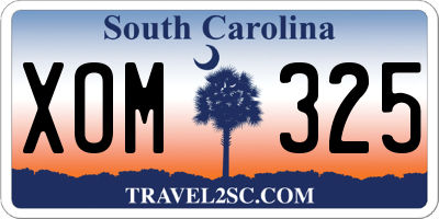 SC license plate XOM325