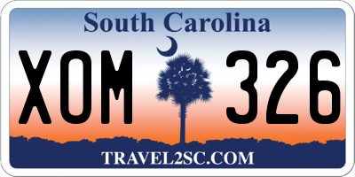 SC license plate XOM326