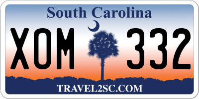 SC license plate XOM332