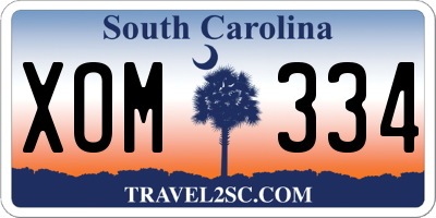 SC license plate XOM334