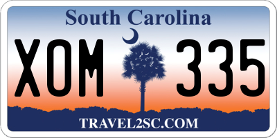 SC license plate XOM335
