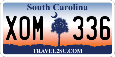 SC license plate XOM336