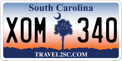SC license plate XOM340