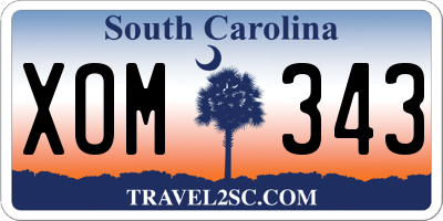 SC license plate XOM343