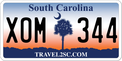 SC license plate XOM344