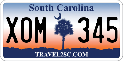 SC license plate XOM345