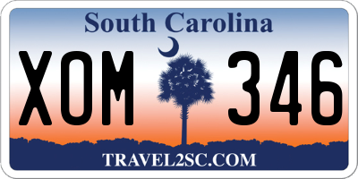 SC license plate XOM346