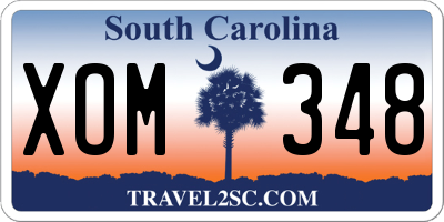 SC license plate XOM348