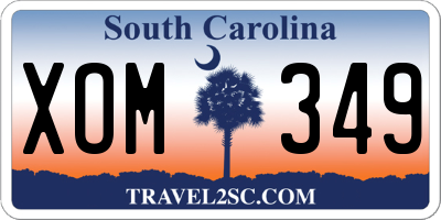 SC license plate XOM349
