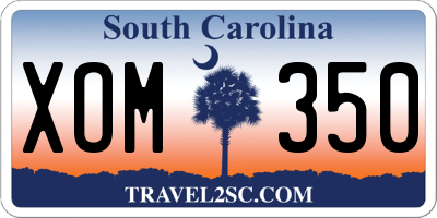 SC license plate XOM350