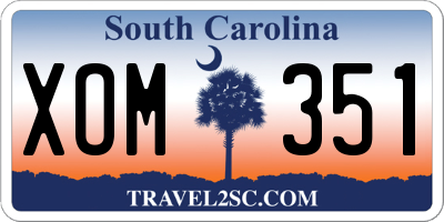 SC license plate XOM351