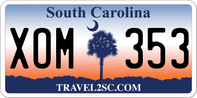 SC license plate XOM353